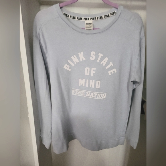 VS PINK LIGHT BLUE SWEATSHIRT - Picture 2 of 3